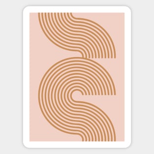 Terra Pink Arch Line Pattern Retro 70s Sticker